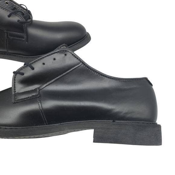 Bates Shoes Mens 11 Black Dress Military Low Tops Satin Matte Vibram Heeled - Picture 9 of 13